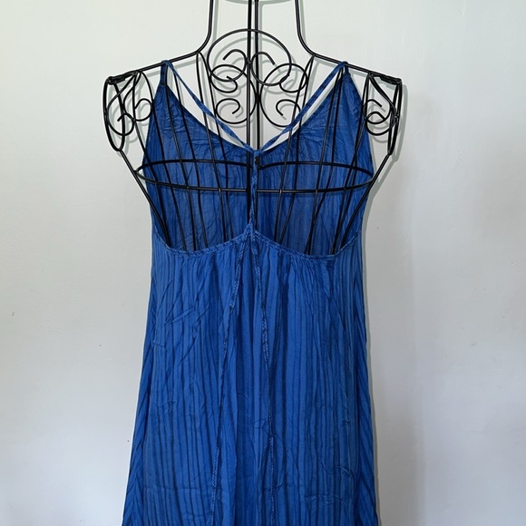 Poupette St Barth Blue Stripe Midi Dress Size S - Picture 5 of 7
